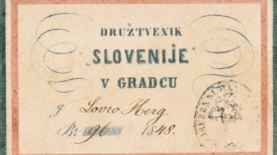 (c)Članska izkaznica društva Slovenija, UKM, Rokopisna zbirka  

