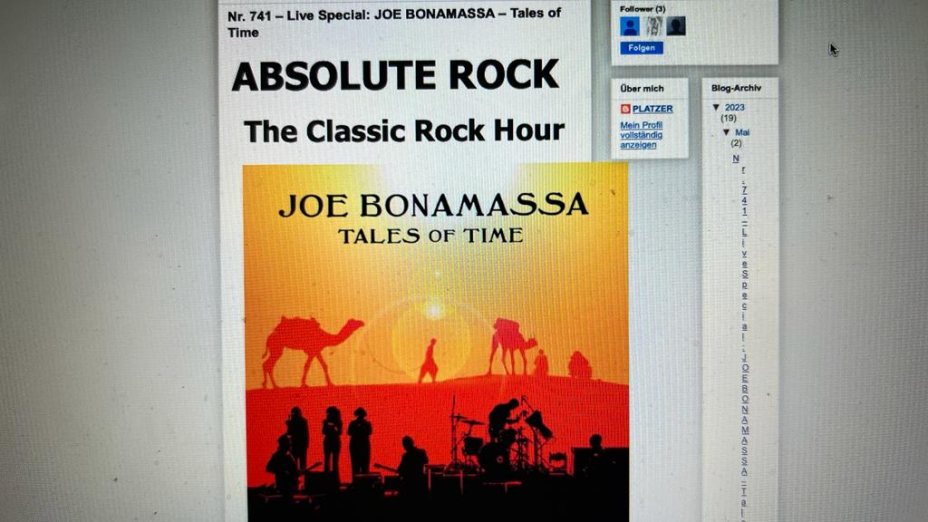 Nr. 741 – Live Special: JOE BONAMASSA – Tales of Time 