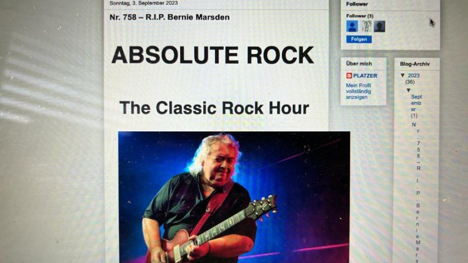 “ABSOLUTE ROCK - The Classic Rock Hour” (Nr. 758) – R.I.P. Bernie Marsden