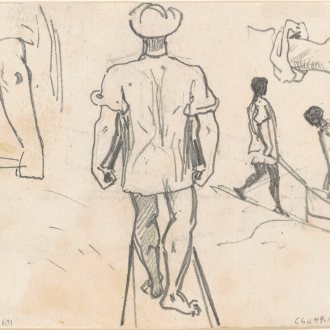 John Singer Sargent - 
Studies of Peasants with Wheelbarrows [verso], 1870-1872 (Public Domain - Courtesy National Gallery of Art, Washington) , https://www.nga.gov/collection/art-object-page.206506.html#provenance