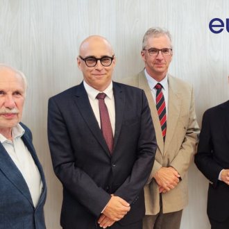 Foto v.l.n.r.: E. Nowotny, Martin Wagner, Klaus Masuch und Martin Kocher (c) Ch. Kopetzky
